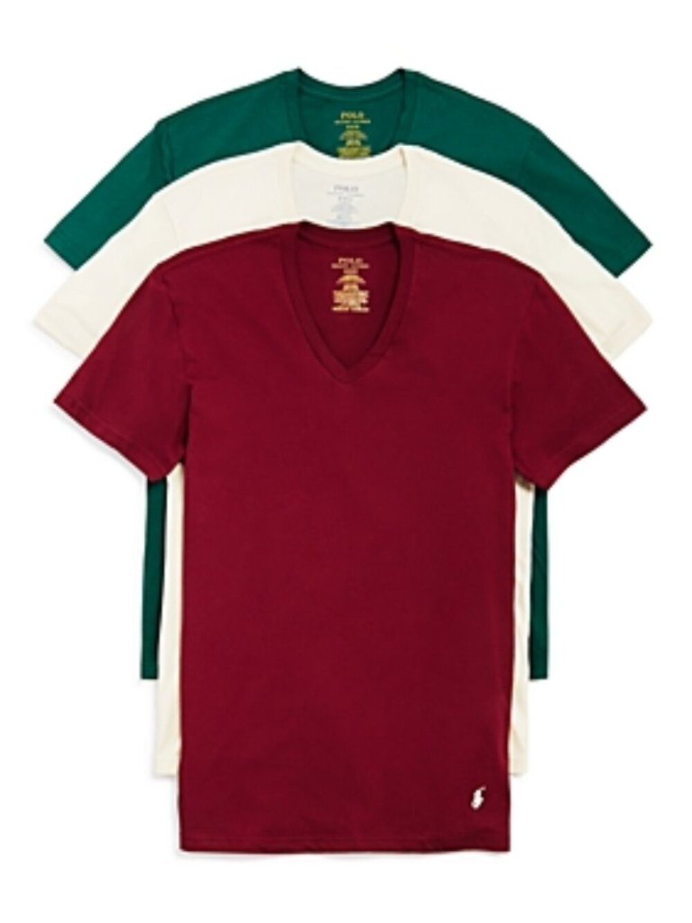 Polo Ralph Lauren Short Sleeve V-Neck Tee Pack of 3 - Picture 1 of 1